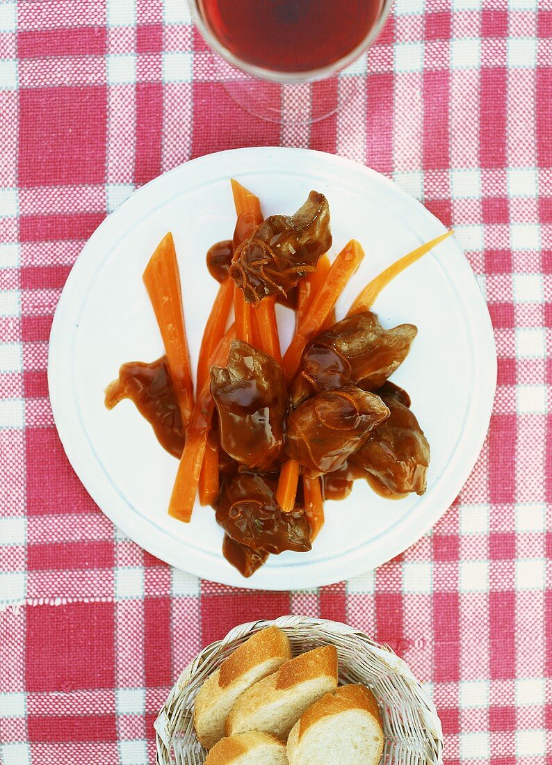 Duck breast with balsamic sauce and glazed carrots