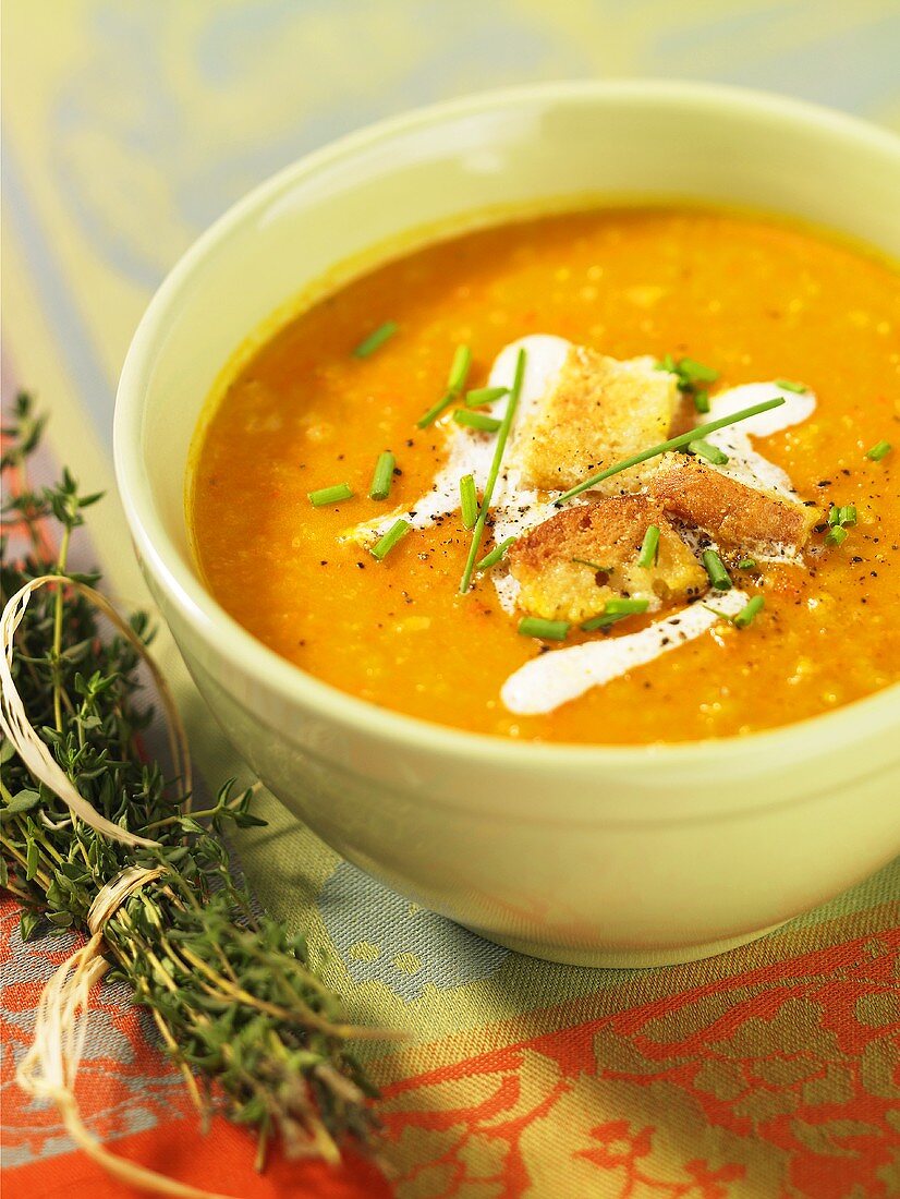 Leek and carrot soup