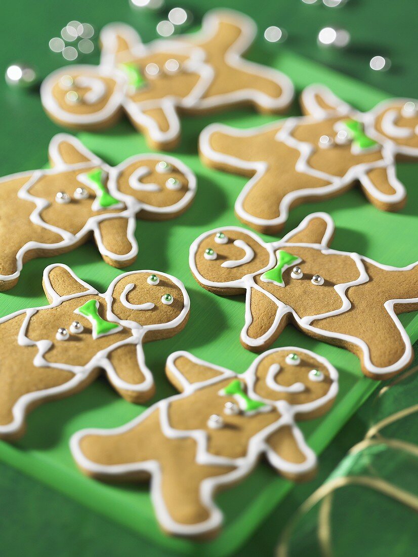 Decorated Gingerbread Man Cookie with a Glass of Milk