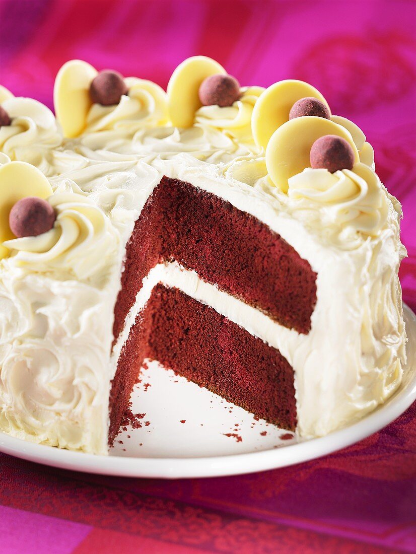 Red Velvet cake, sliced