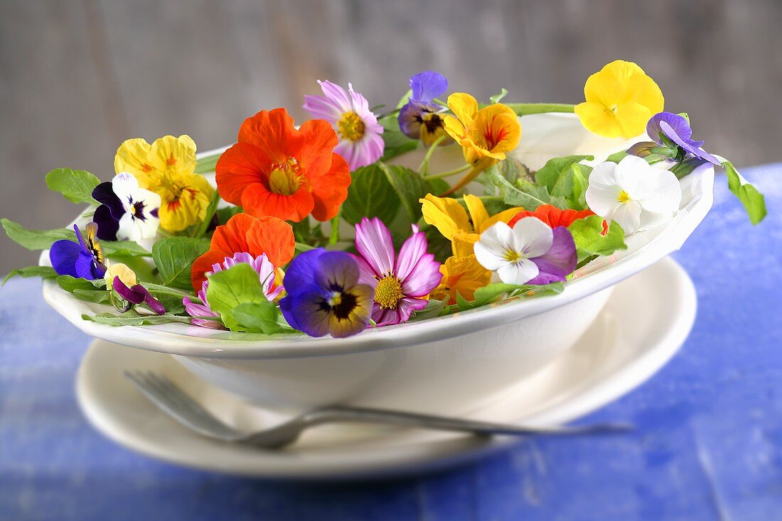 An edible flower salad