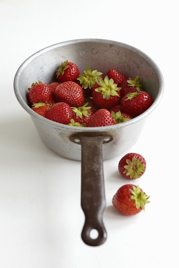 Strawberries in a saucepan