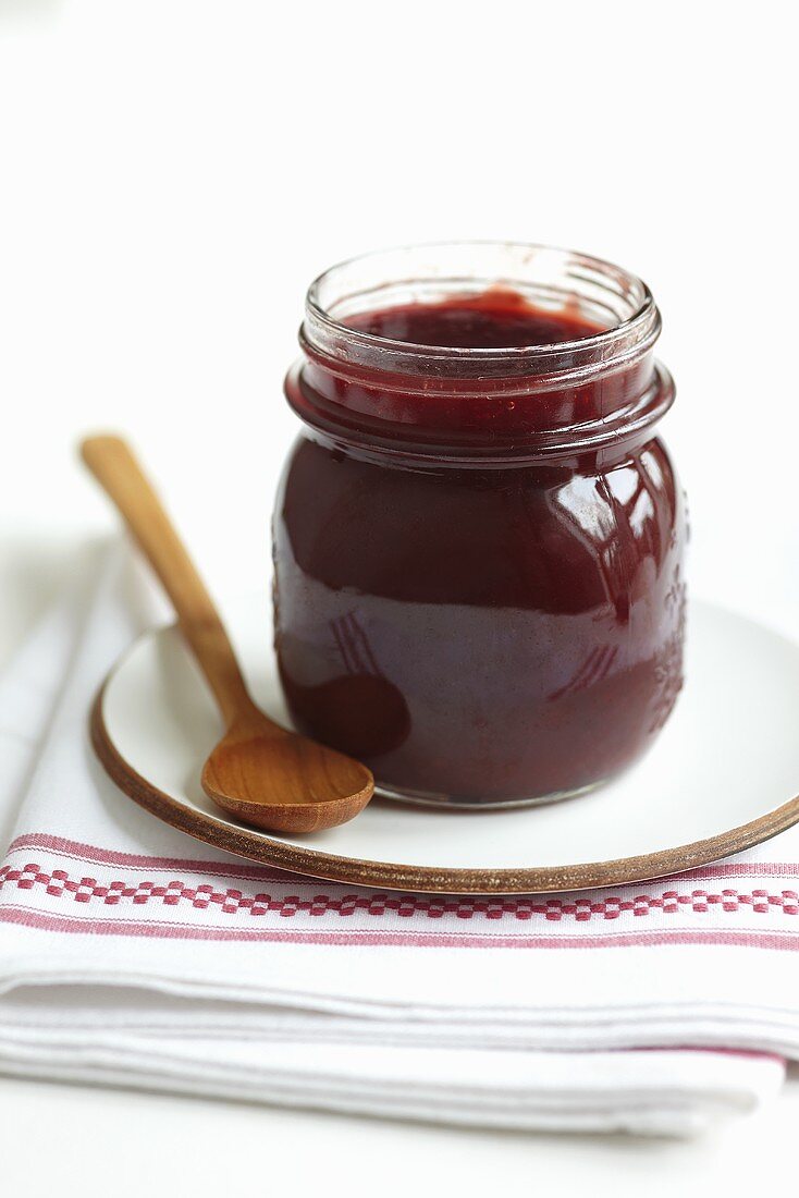 A jar of damson jam