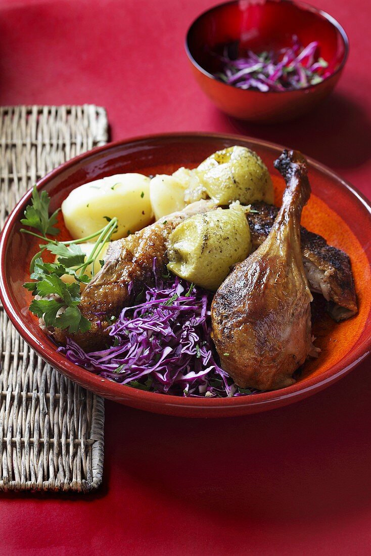 Gänsekeule mit Rotkraut