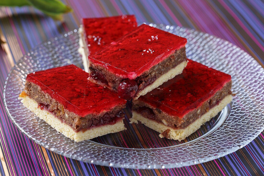 Cherry cake with red jelly
