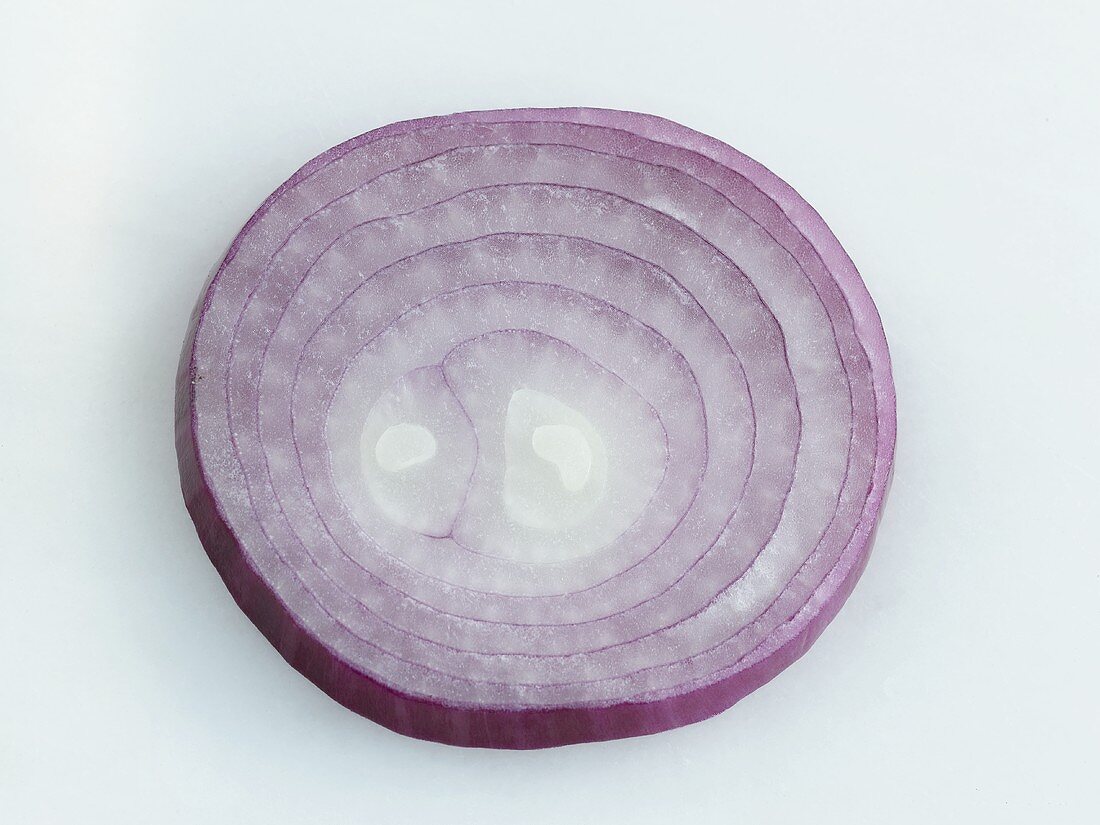 A slice of red onion