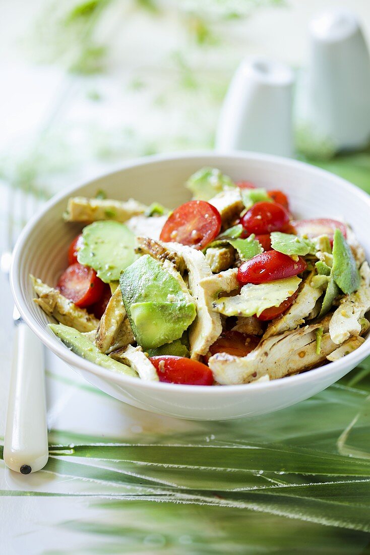 Chicken and avocado salad