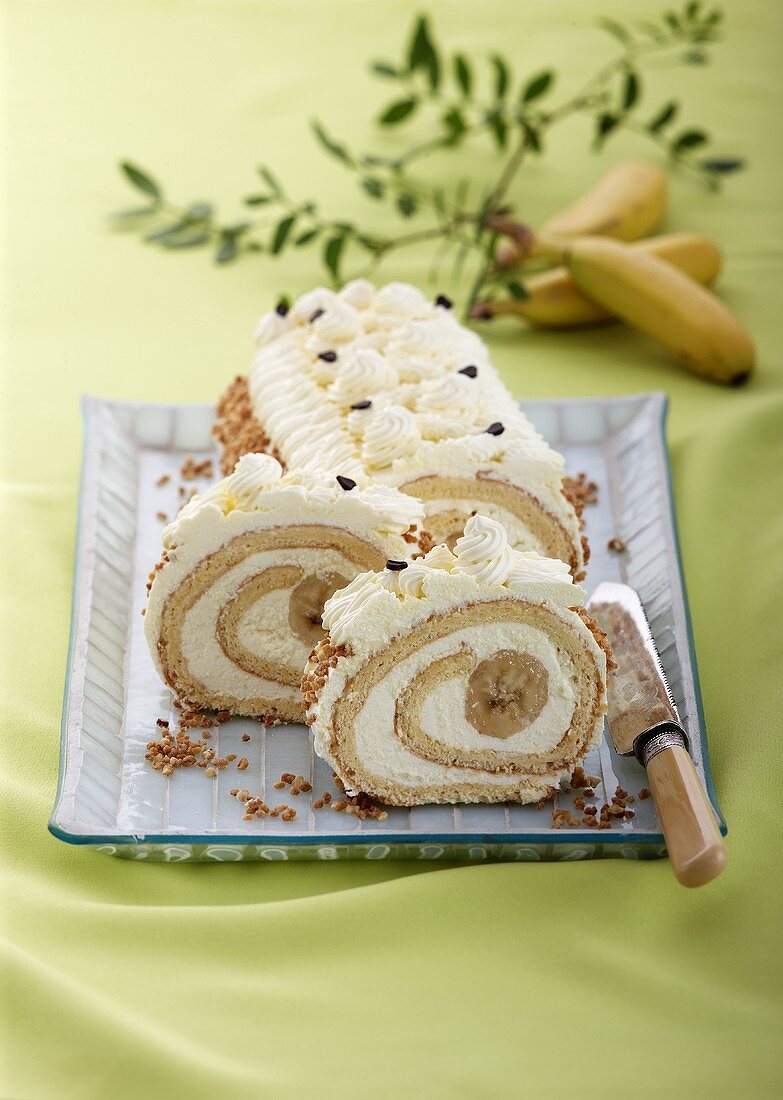 A banana sponge roll