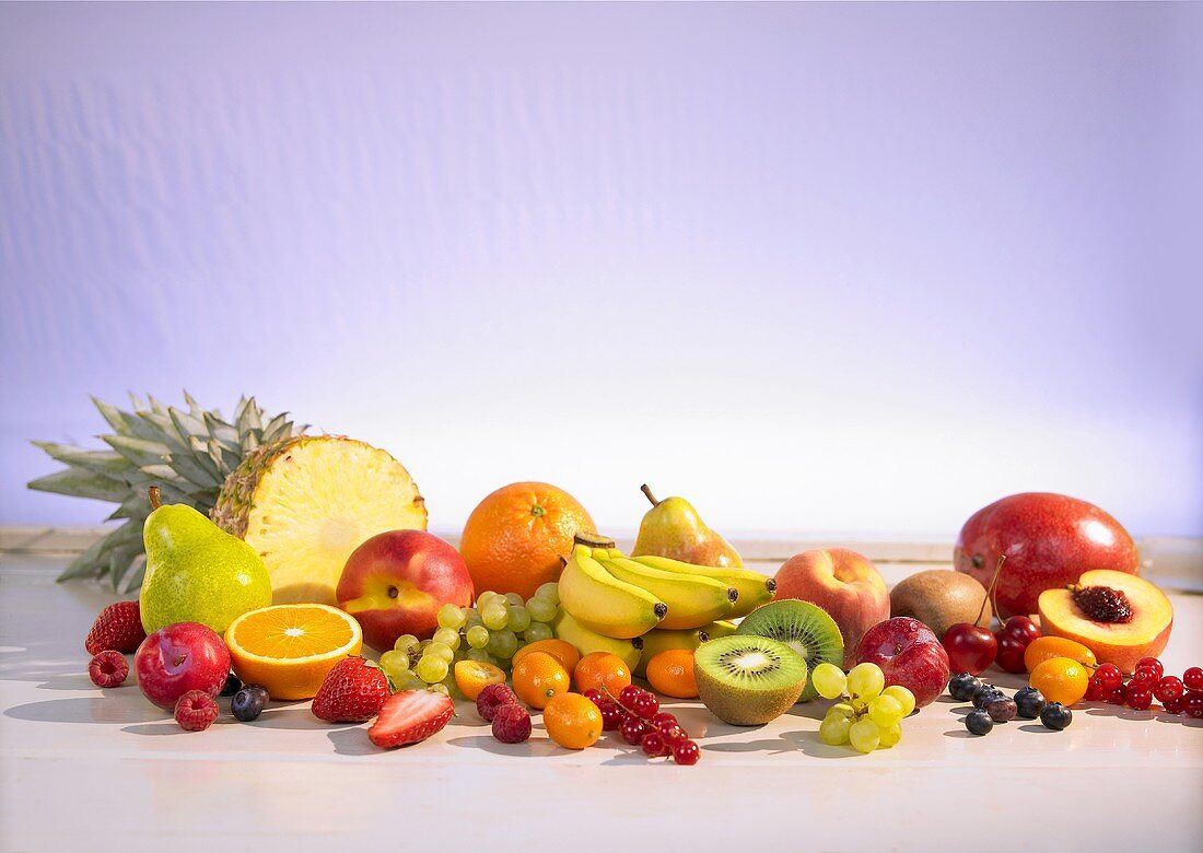 An arrangement of various fruits