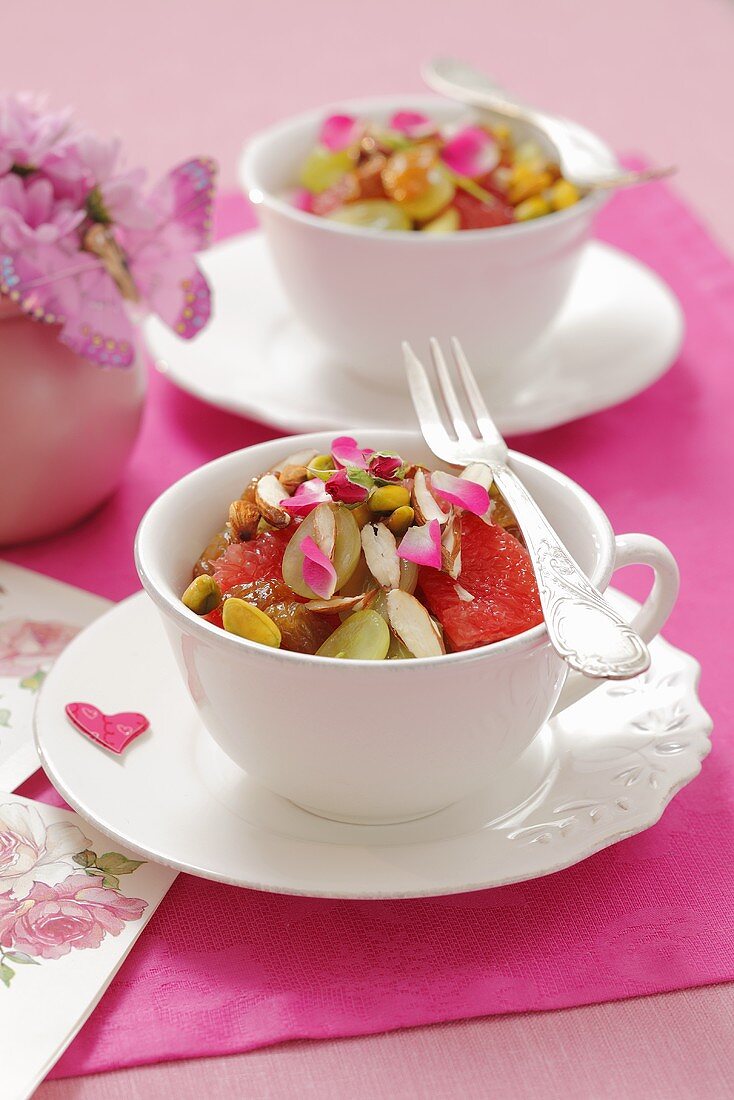 Grapefruit and grape salad