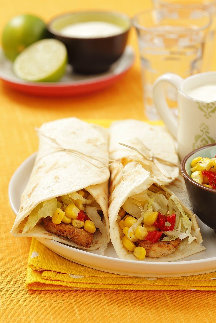 Tortilla with turkey and sweetcorn