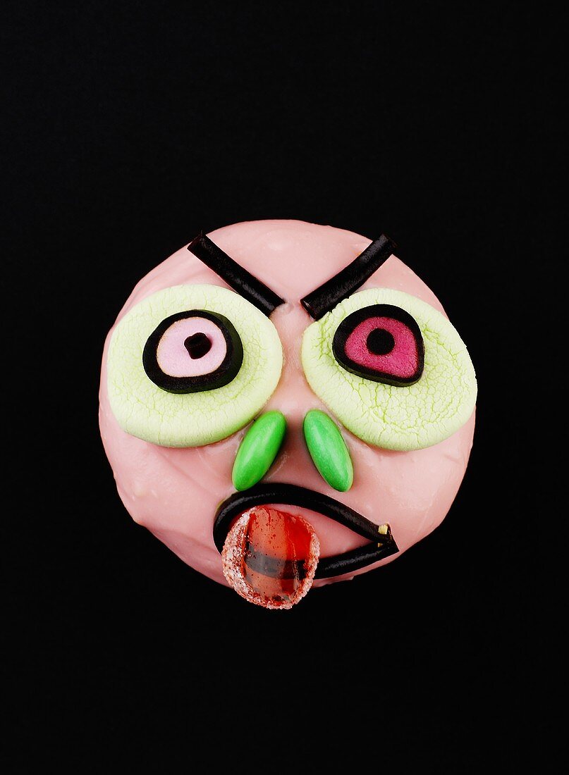 Muffin als Monstergesicht zu Halloween