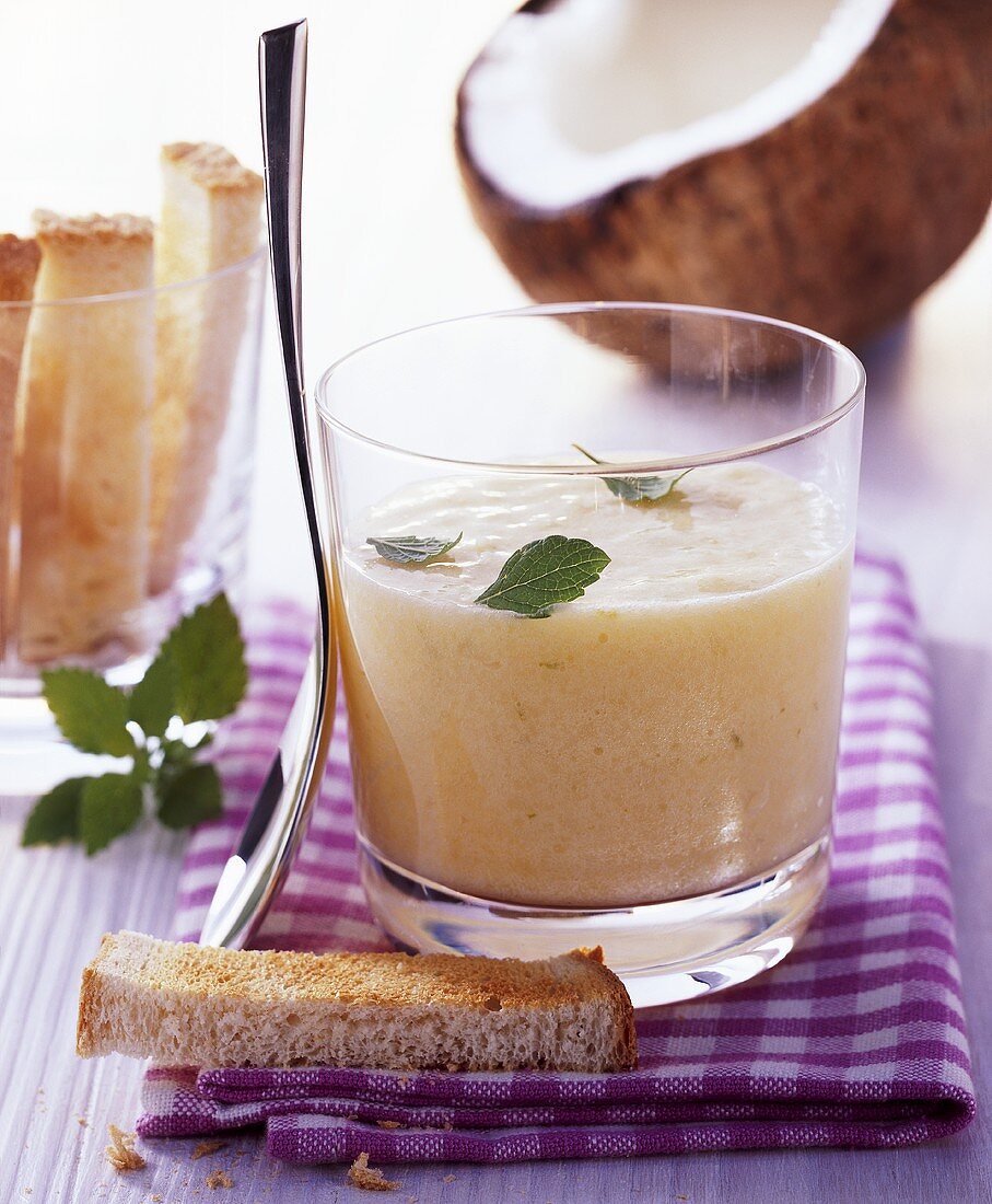 Butter coconut spread with fingers of toast