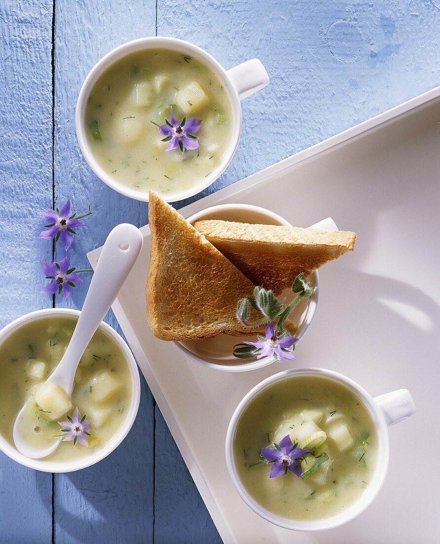 Cream of cucumber soup from Saxony