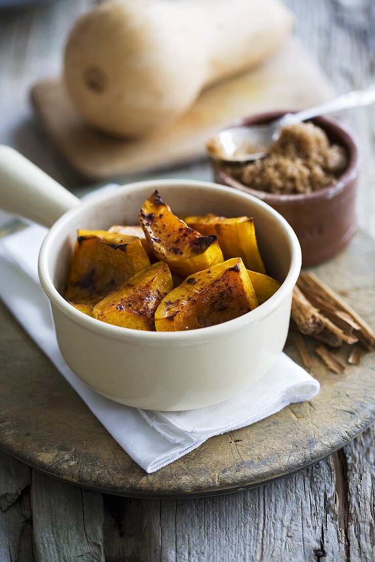 Grilled butternut squash with cinnamon