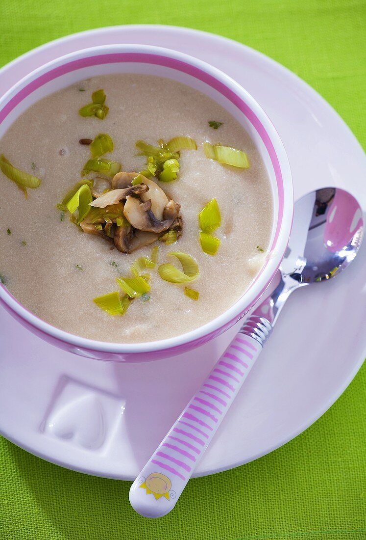 Cream of mushroom soup for children