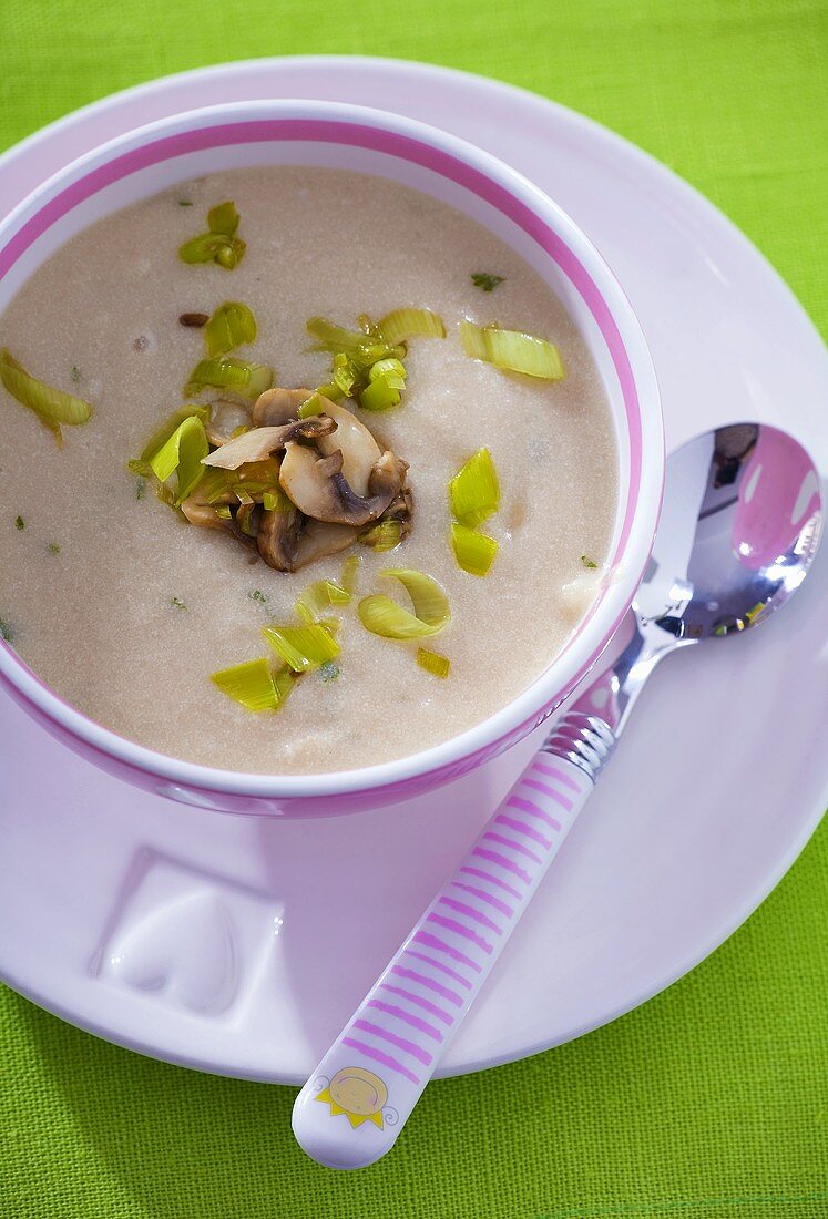 Pilzcremesuppe für Kinder