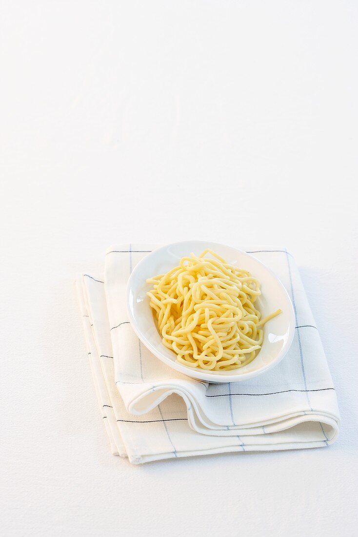 Saffron pasta on plate