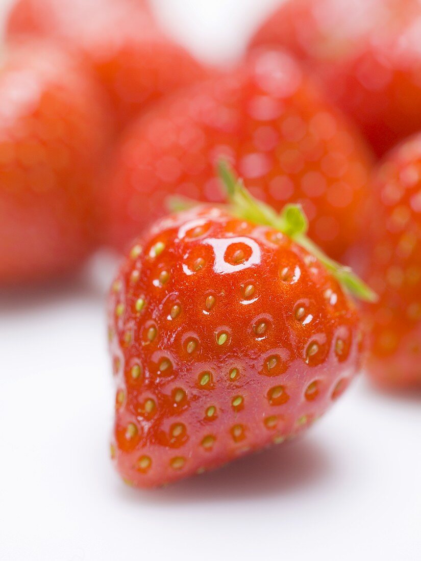 Several ripe strawberries