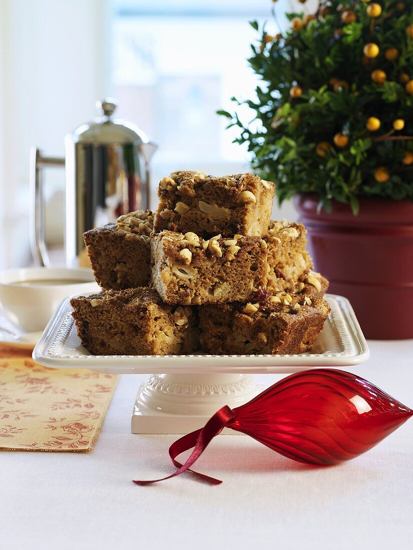 Several pieces of coffee cake for Christmas brunch