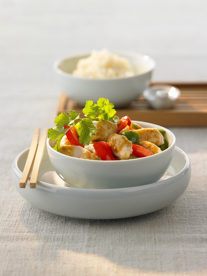 Chinese chicken curry with peppers
