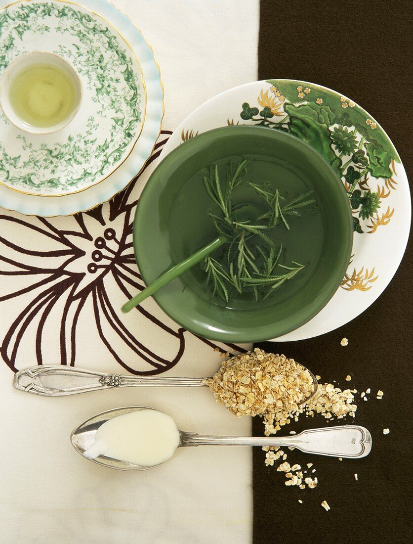 A place setting seen from above