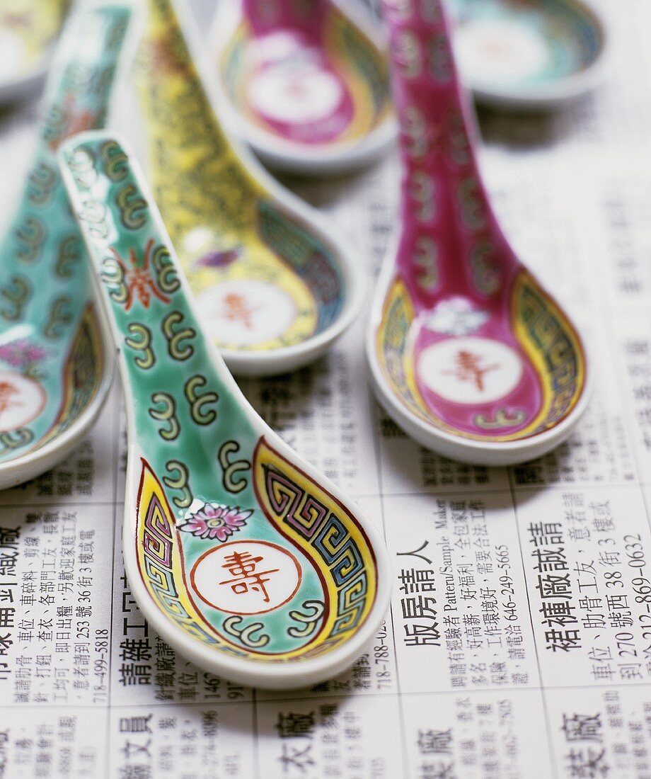 Several Chinese spoons