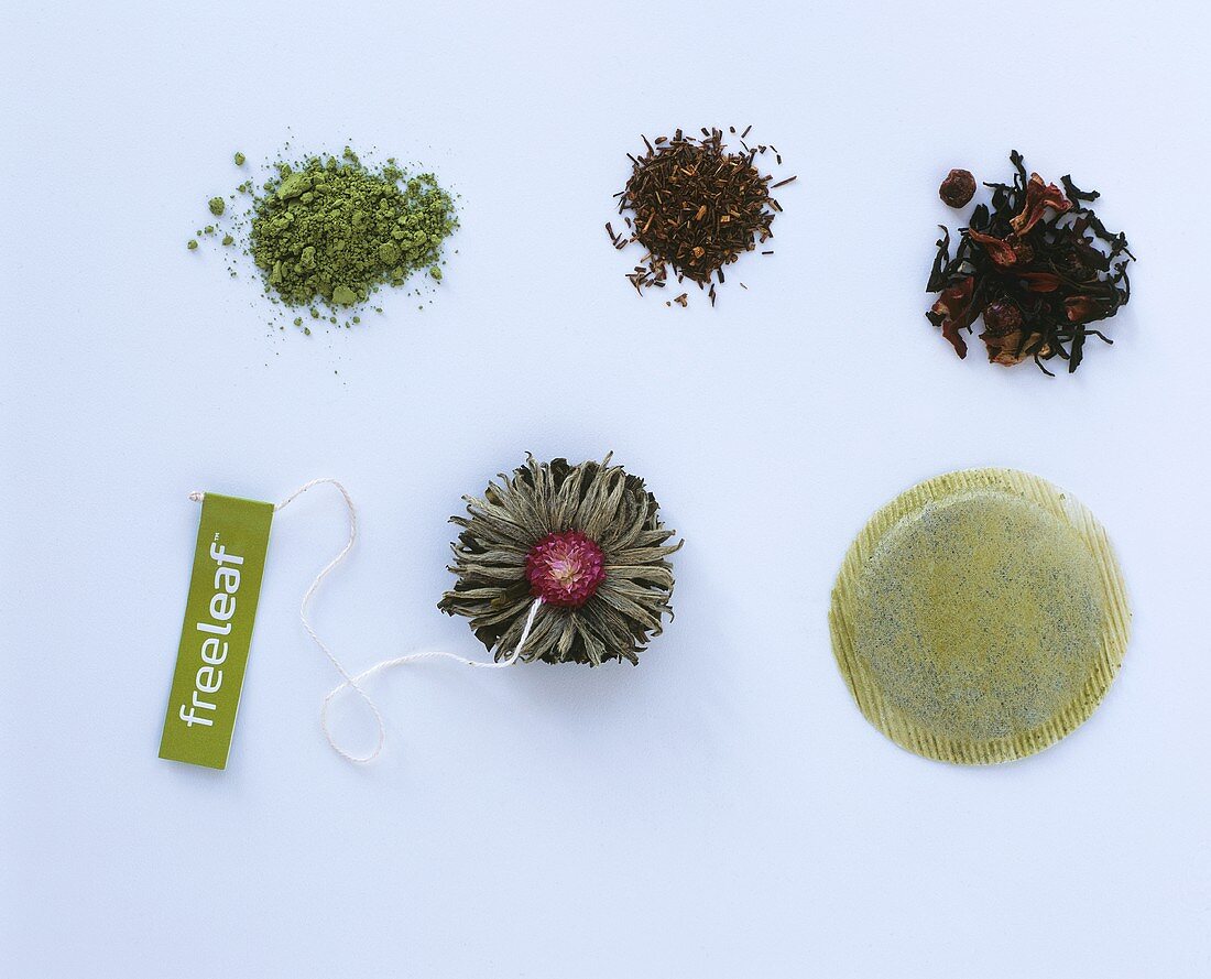 Five different types of tea