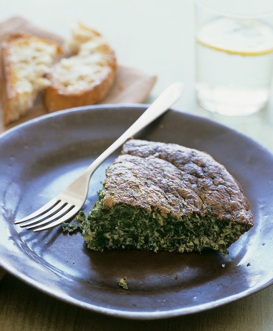 A piece of spinach cake