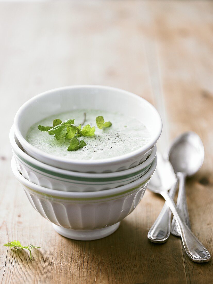 Creamed herb soup