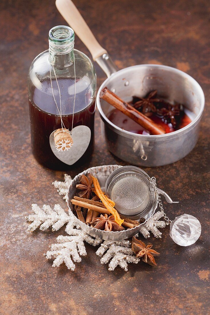 Home-made mulled wine syrup