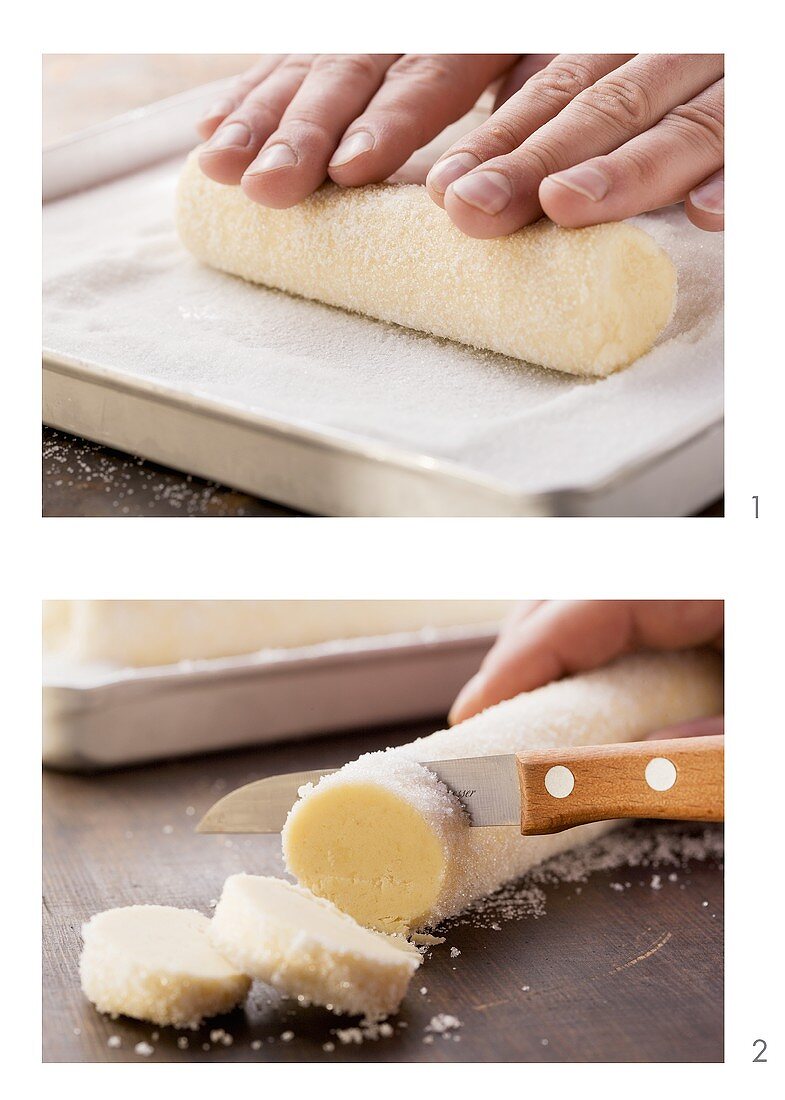 Heidesand (German shortbread) being prepared