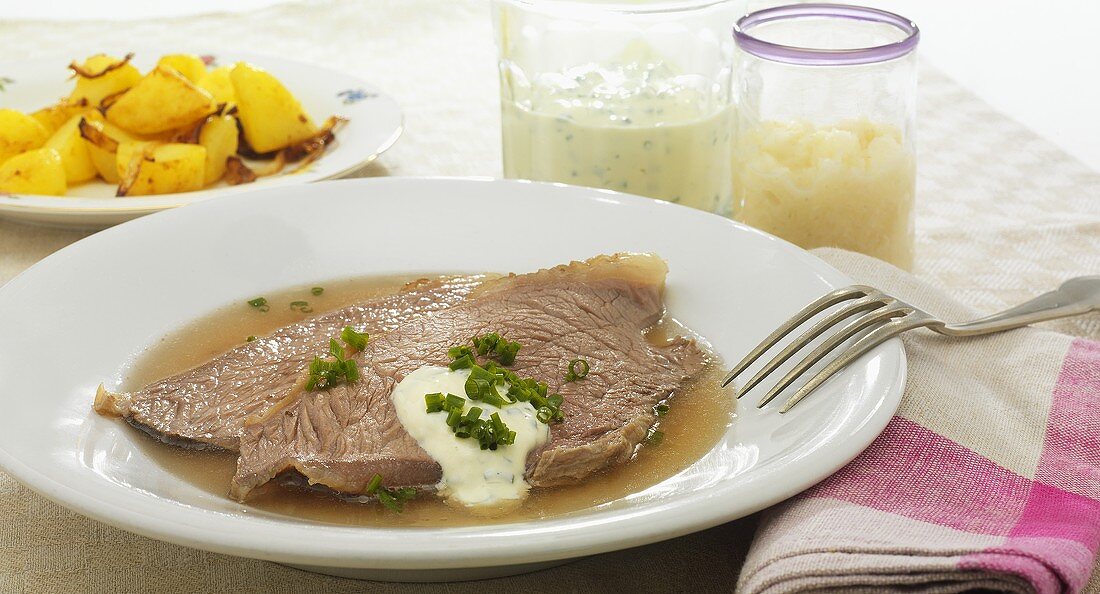 Tri-tip steak with horseradish cream