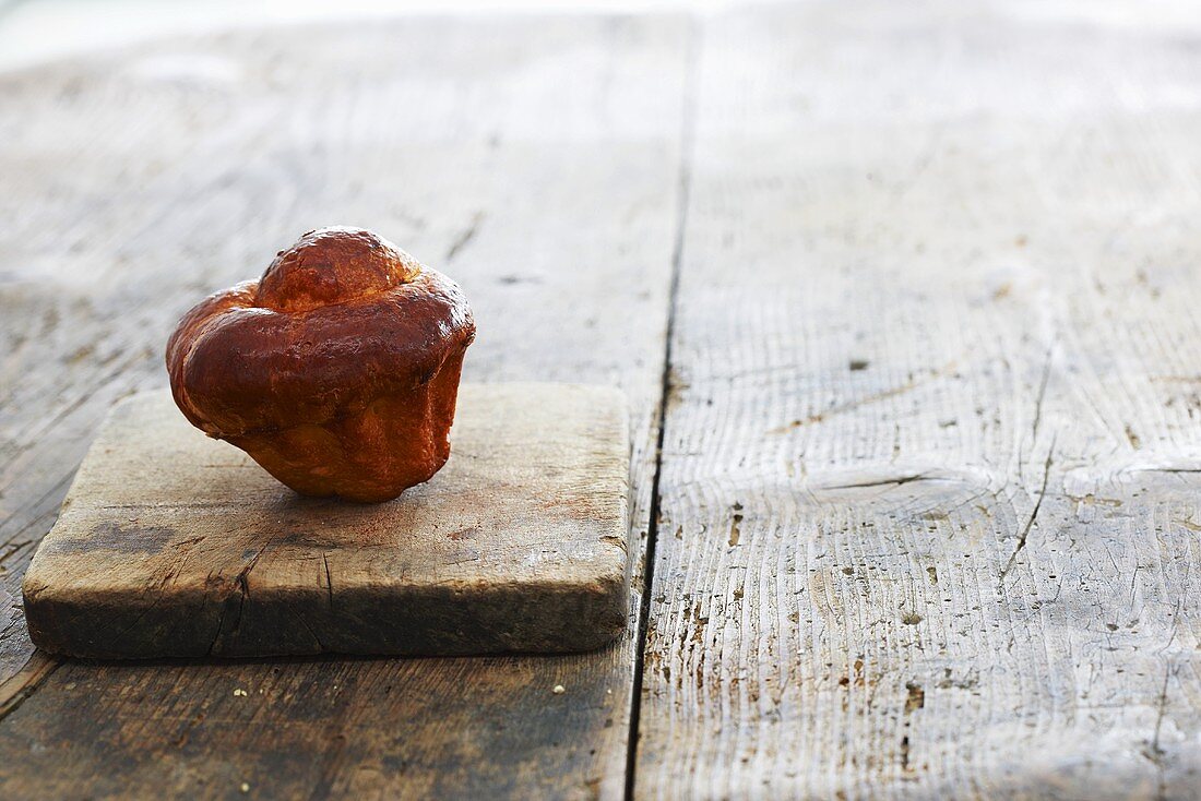 Brioche on a wooden board