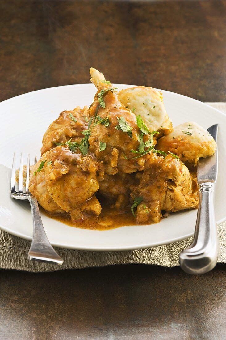 Chicken curry with coriander