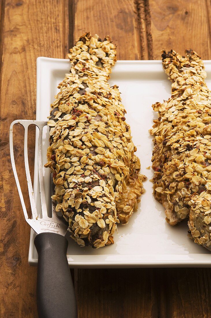 Trout with an oat crust