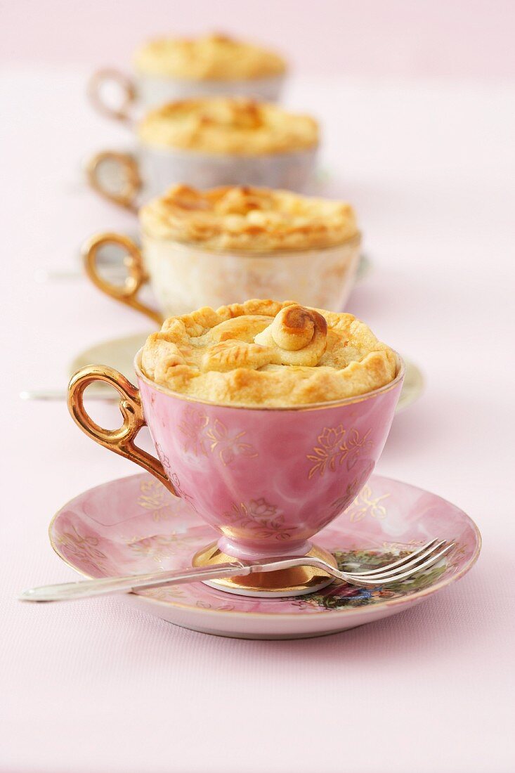 Apple cakes baked in cups