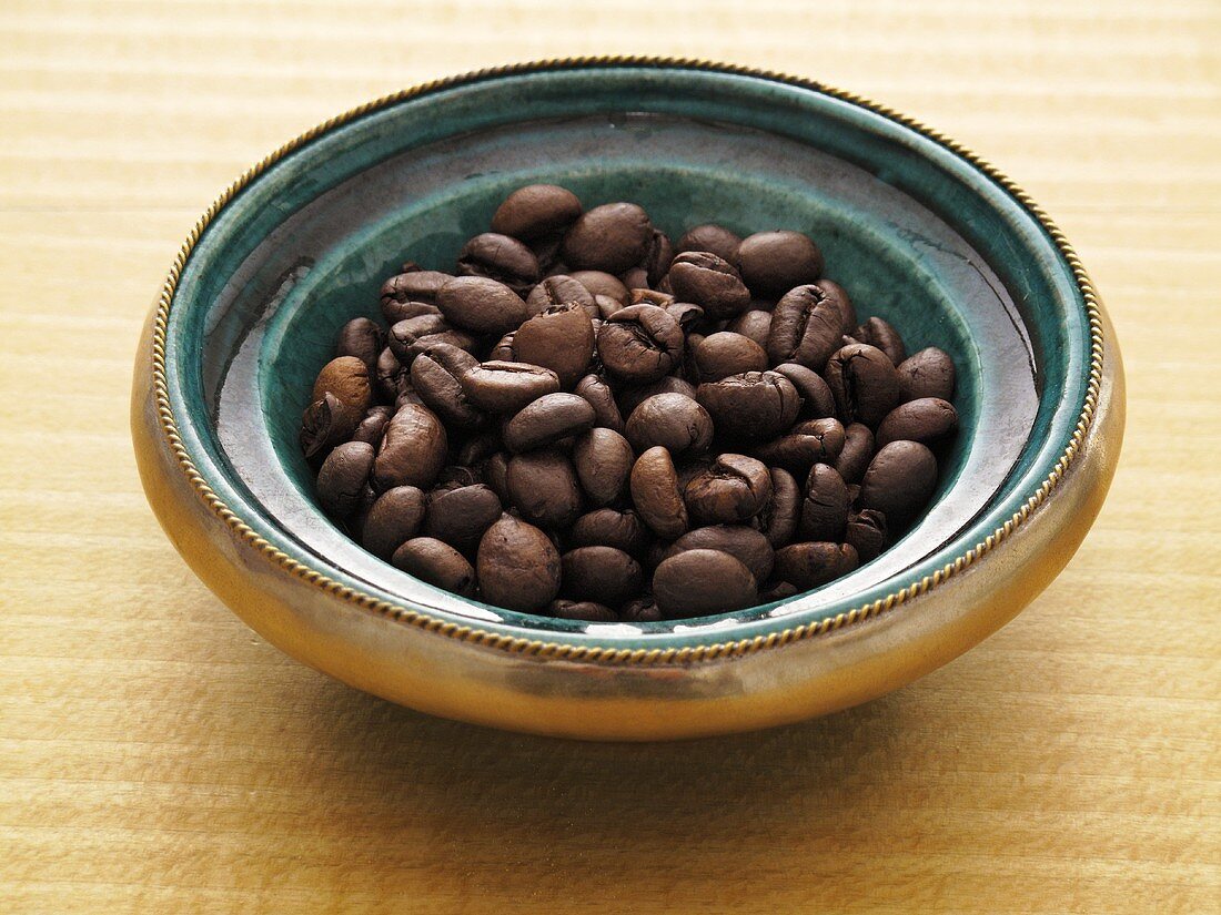 A bowl of coffee beans