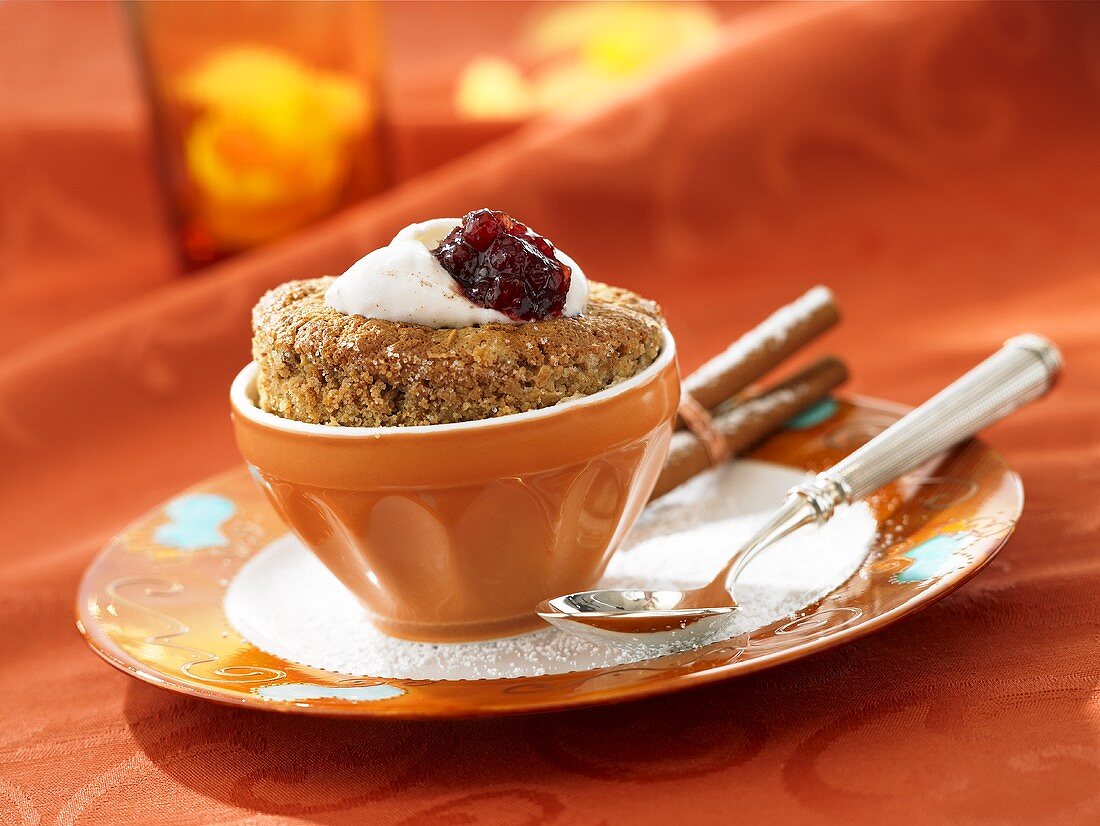 Nut and coffee souffle