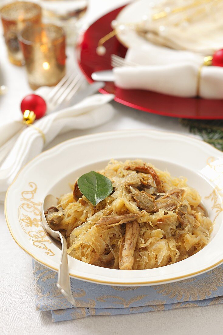 Sauerkraut mit Pilzen zu Weihnachten