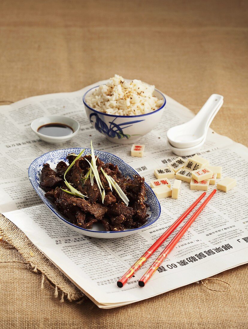 Asiatisches Rinderfilet mit Sesam