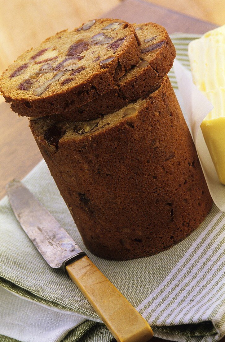 Nut bread with butter
