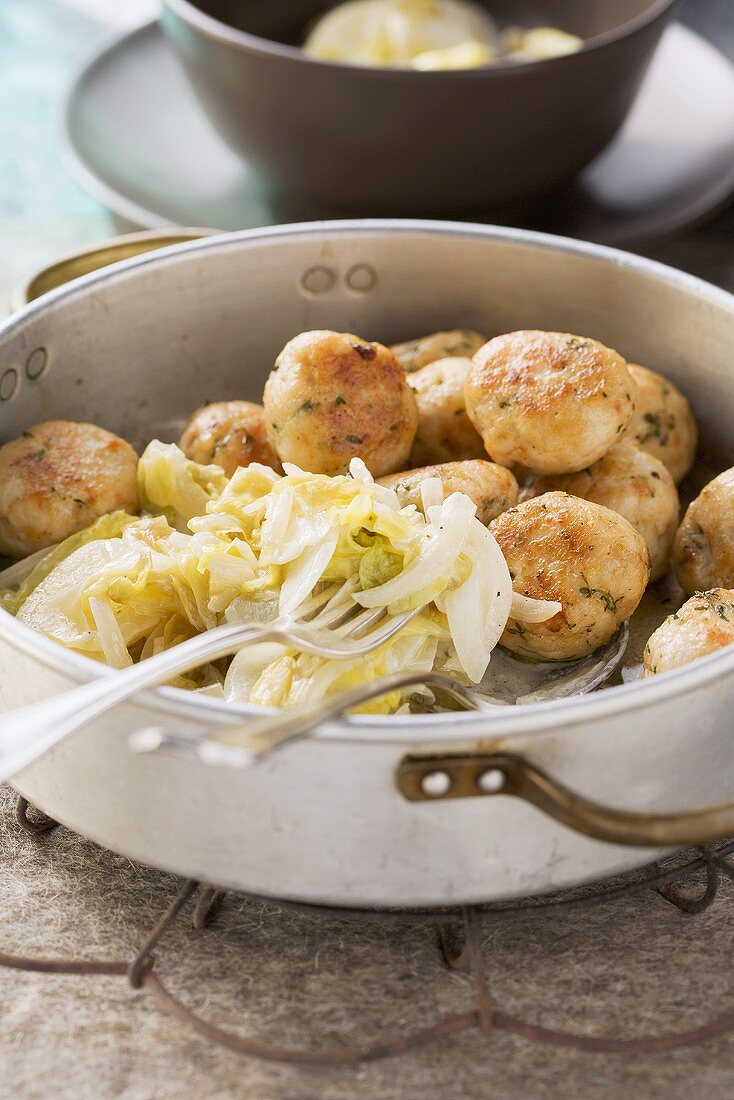 Tofu and lemon dumplings with a sweet vegetable medley