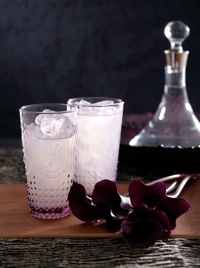 Lychee love lassi (lychee drink with vanilla vodka and amaretto)