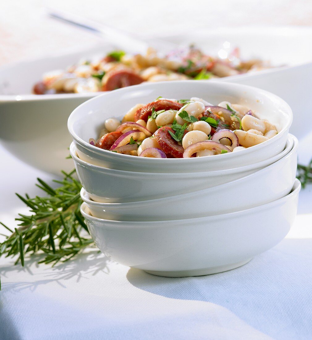 Bean salad with chorizo