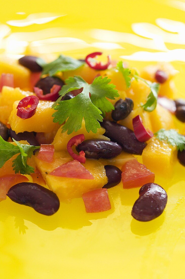 Bean and mango salad with chilli