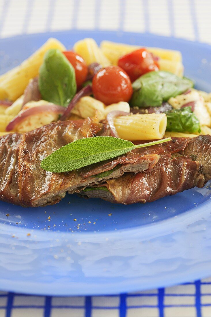 Saltimbocca alla romana (Veal escalope with sage, Italy)