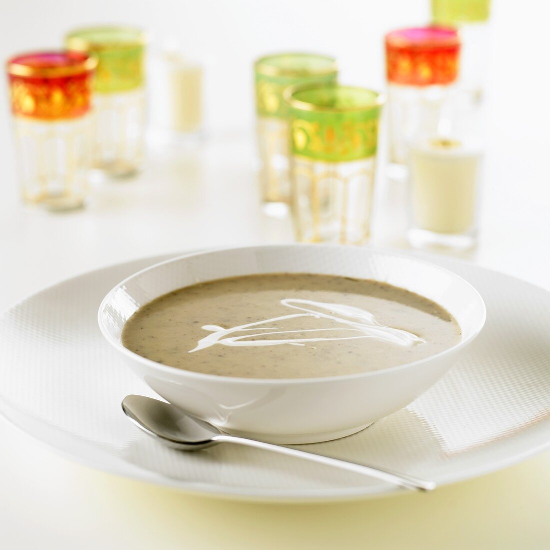 Artichoke soup with crème fraîche