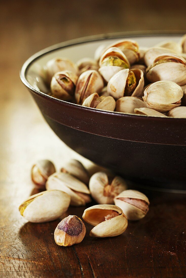 Pistachios in a bowl (detail)