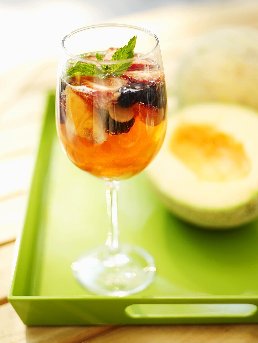 Sangria with fruit